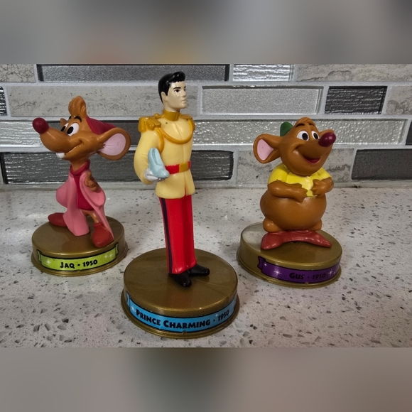 Disney Vintage 100 Years Of Magic McDonalds Prince Charming & Mice Figurine Set - Picture 1 of 4